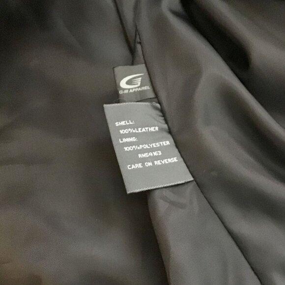 Kenneth Cole Reaction Black Collar Leather Coat - Picture 13 of 15